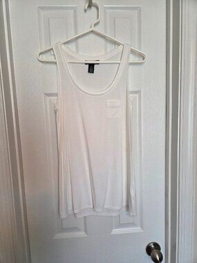 WHBM White Hamptons Pocket Tank, Size XS